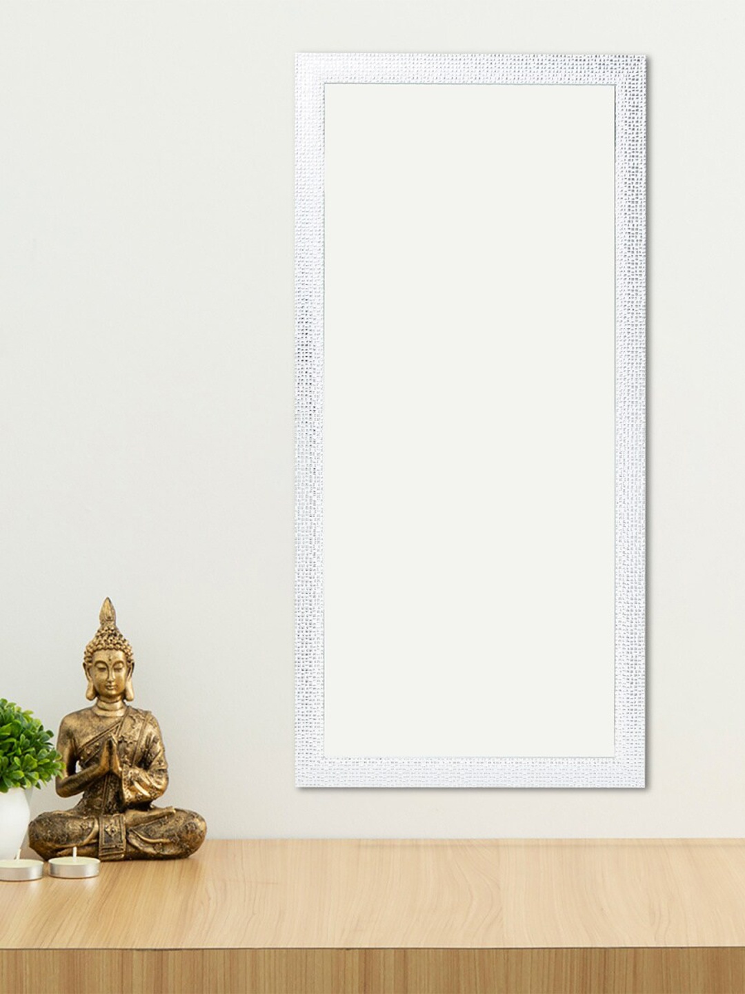 

Home Centre White Textured Reflection-Mosaic Frame Mirror