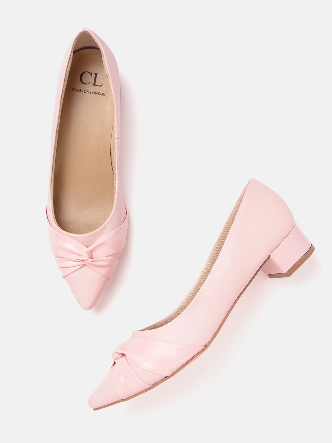 

Carlton London Pink Solid Block Heel Pumps