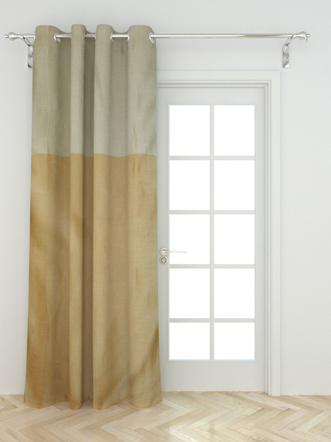 

Home Centre Beige & Brown Colourblocked Door Curtain