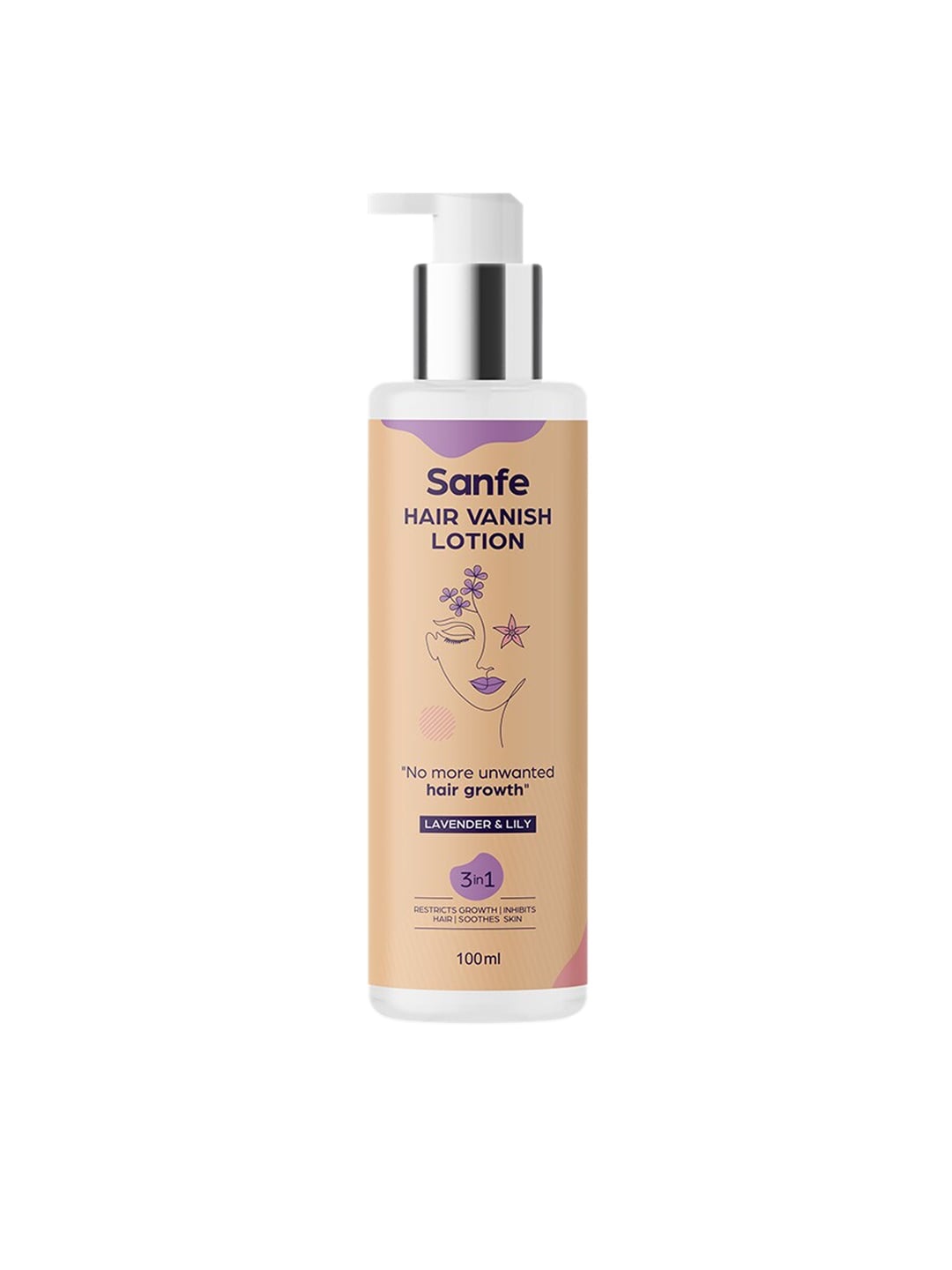 

Sanfe Women Hair Vanish Lotion Infused with Lily & Lavender Extracts 100ml, Beige