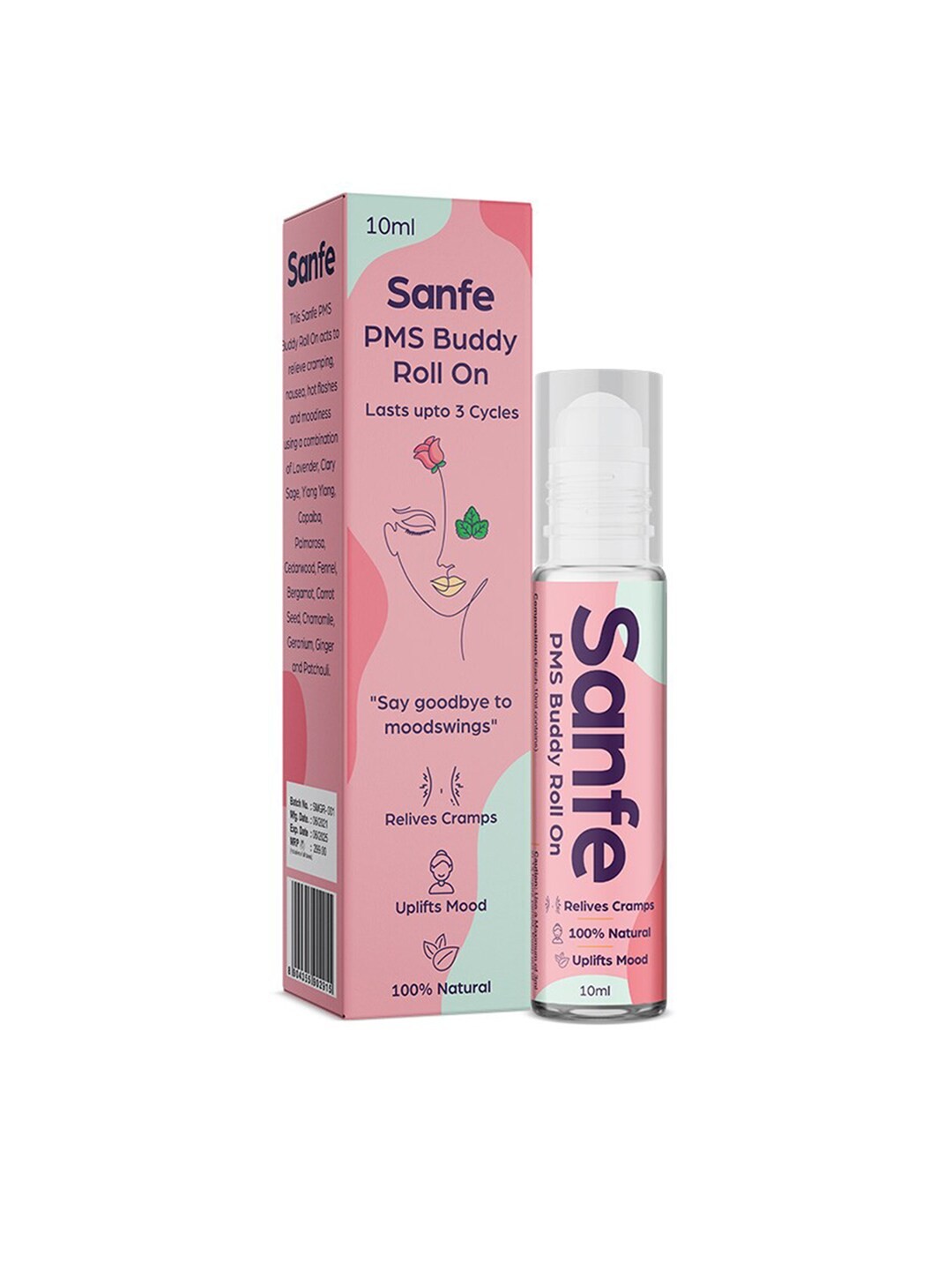 

Sanfe Women's Cramp Aid - PMS & Period Buddy Roll On 10 ml, Coral