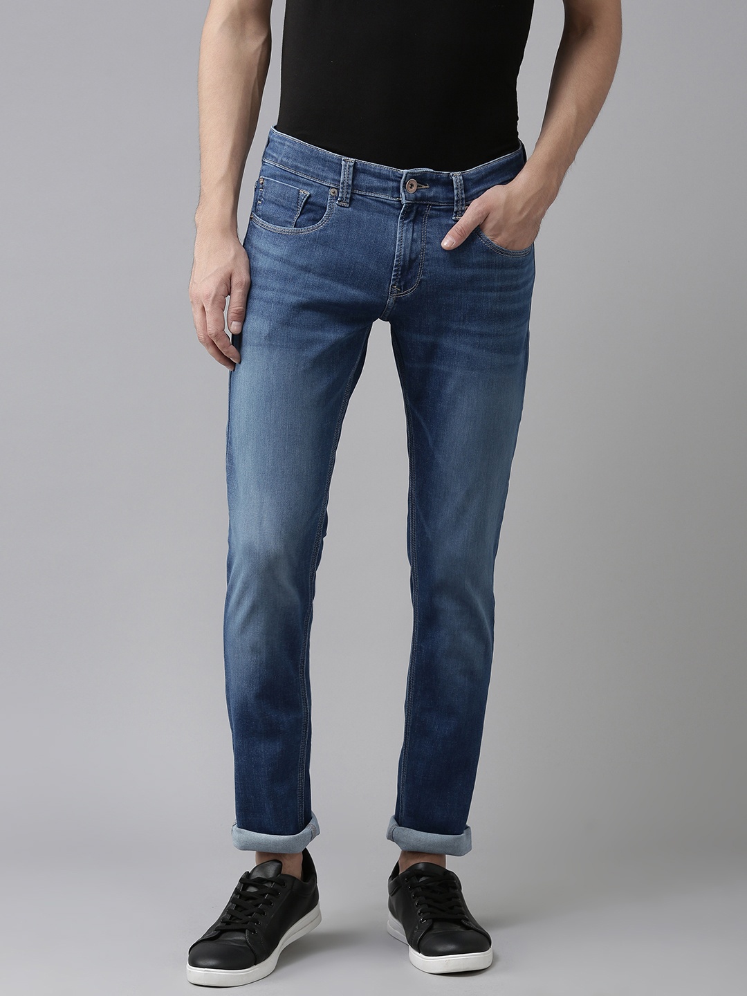 

SPYKAR Men Blue Skinny Fit Low-Rise Light Fade Stretchable Jeans