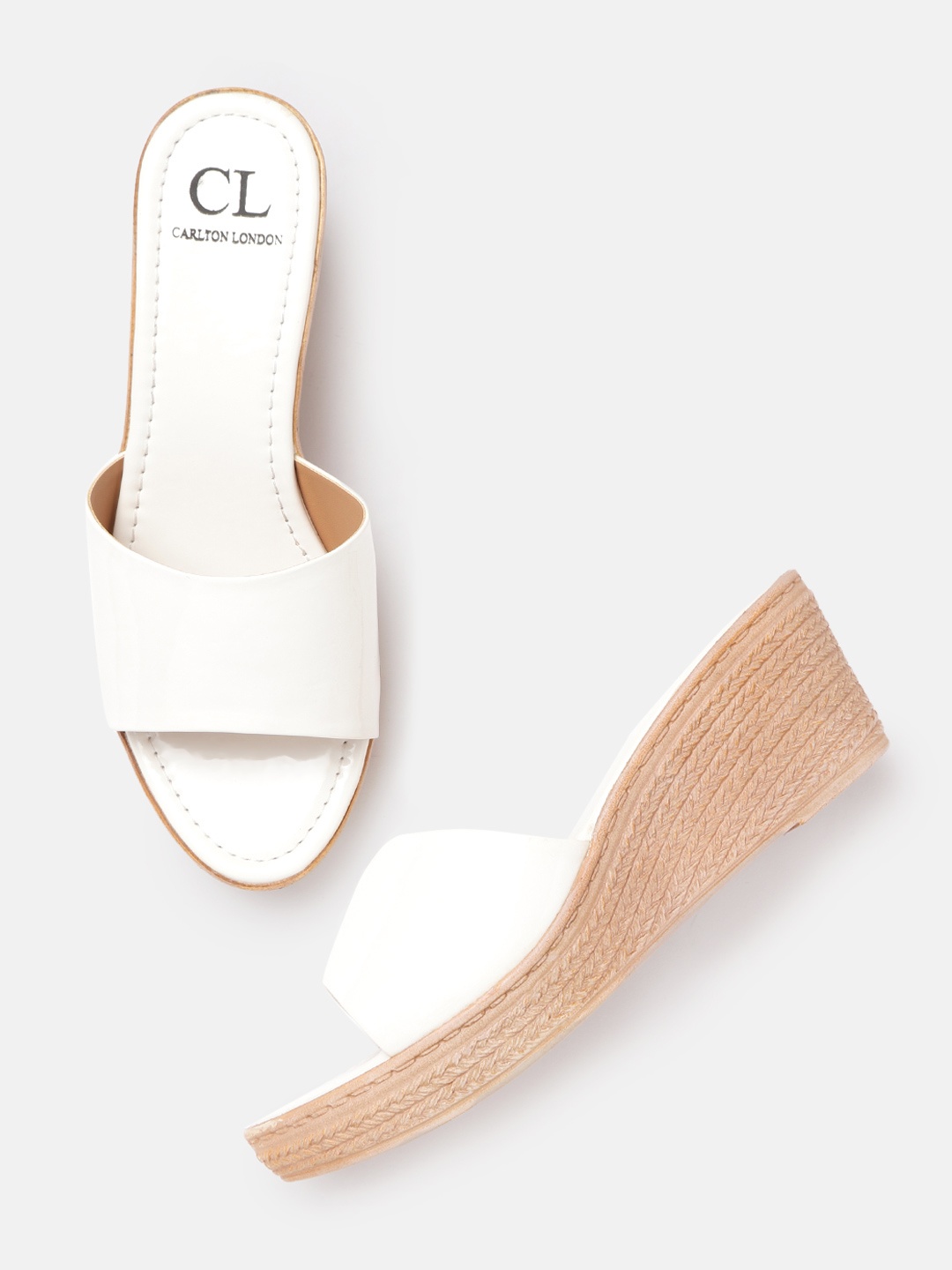 

Carlton London White Solid Glossy Finish Wedges