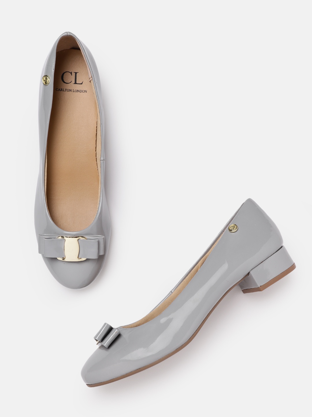 

Carlton London Women Grey Sold Ballerinas with Bows Detail
