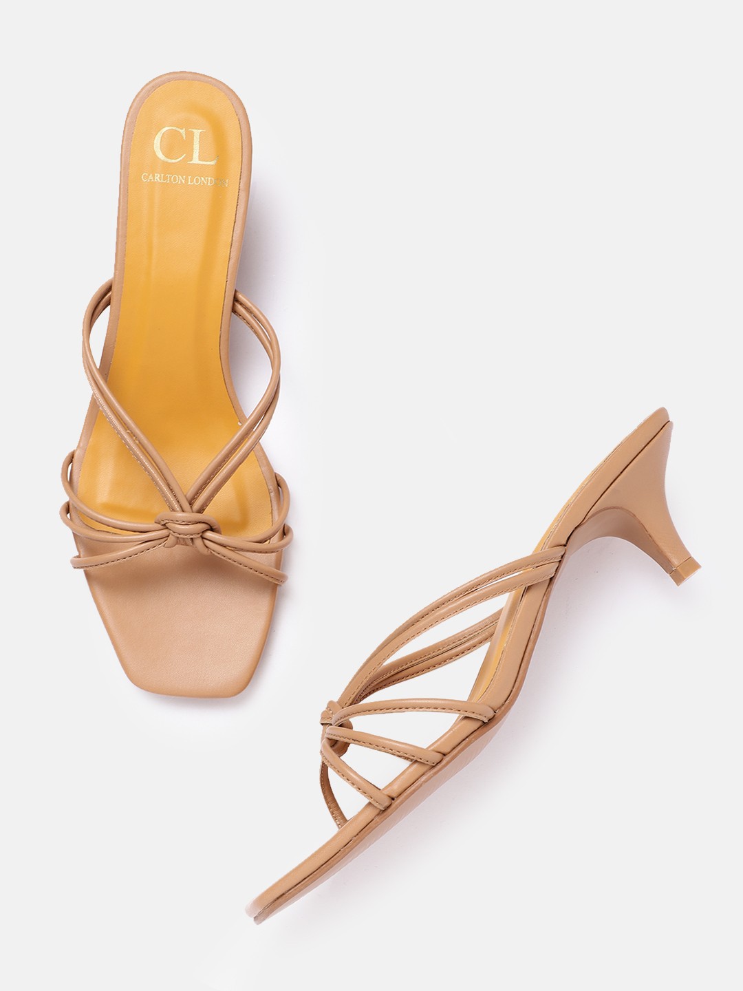 

Carlton London Beige Strappy Kitten Heels