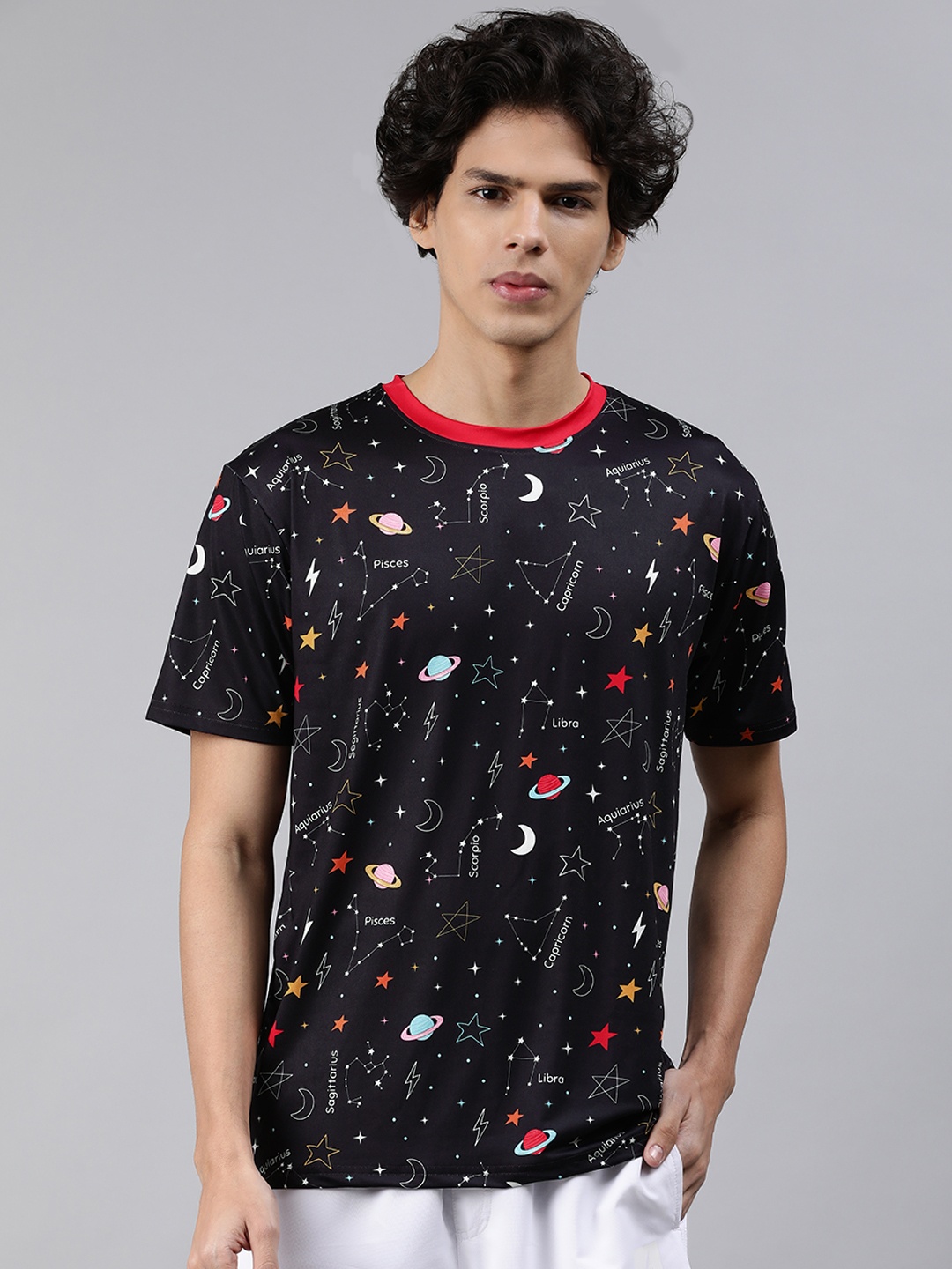 

mezmoda Men Multicoloured Printed Dry-Fit T-shirt, Multi