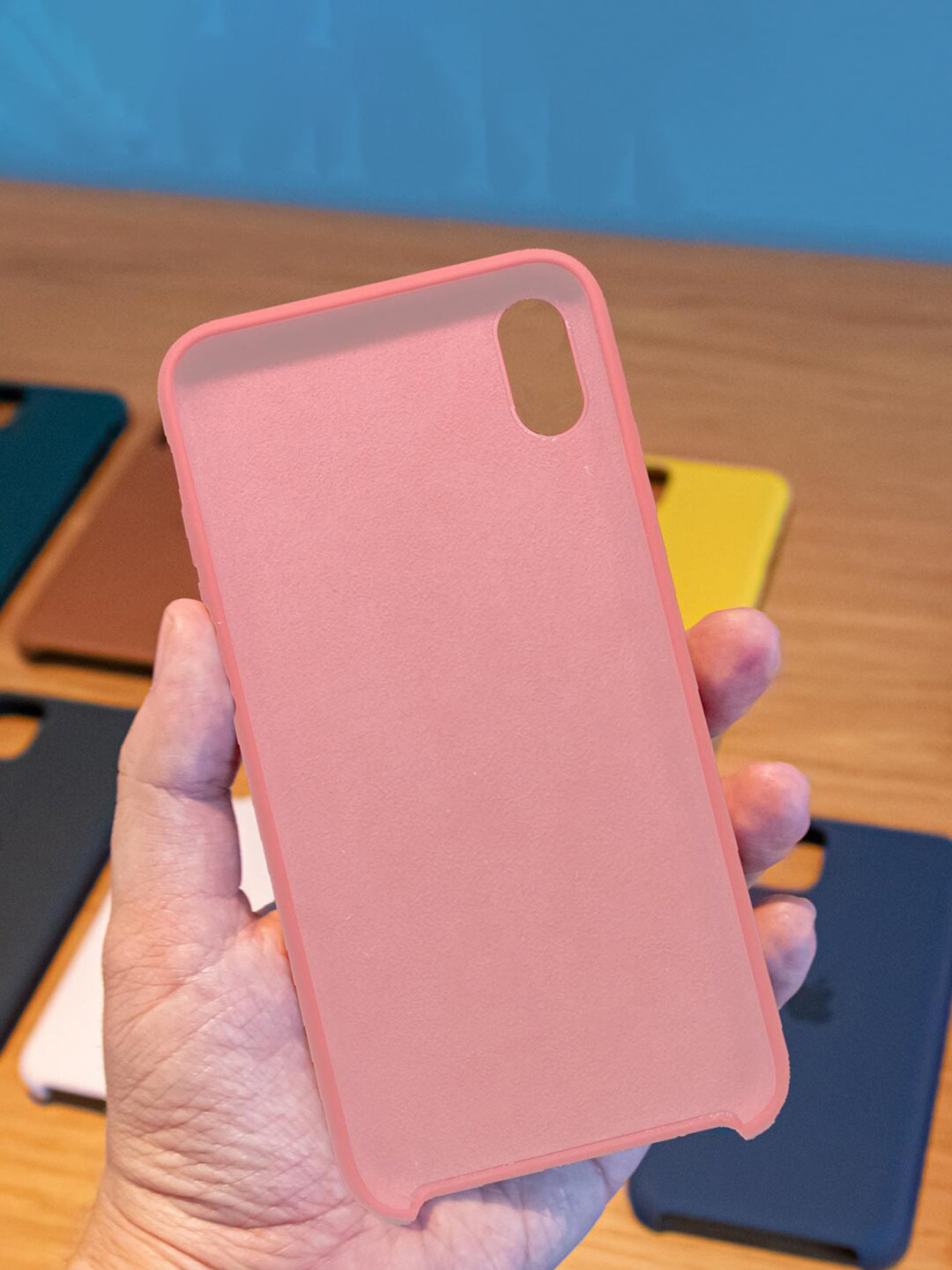 

macmerise Pink Silicone iPhone XS Back Case