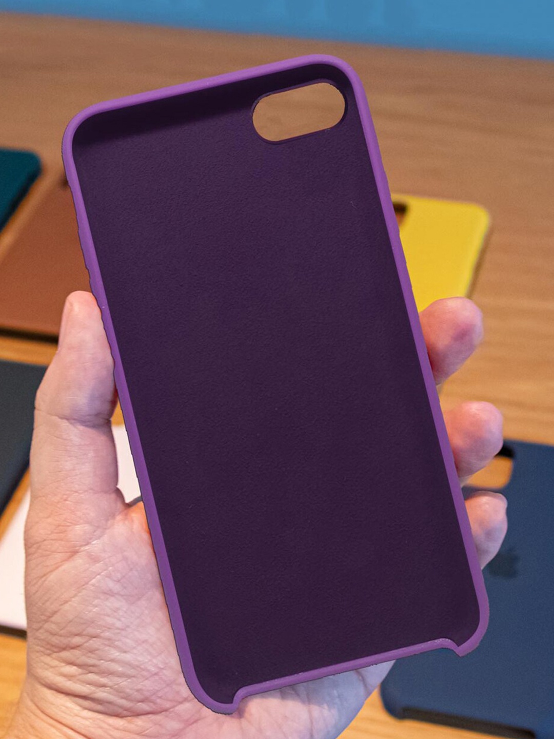 

macmerise Purple Solid Silicone iPhone 8 Back Case