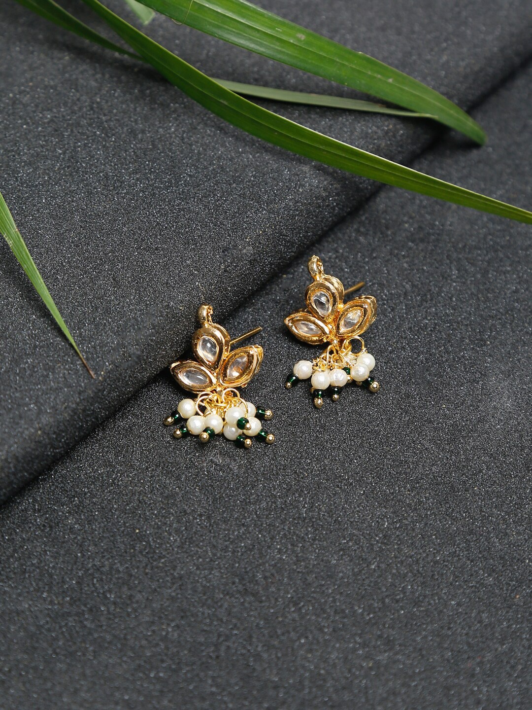 

Ruby Raang Gold-Toned Contemporary Studs Earrings