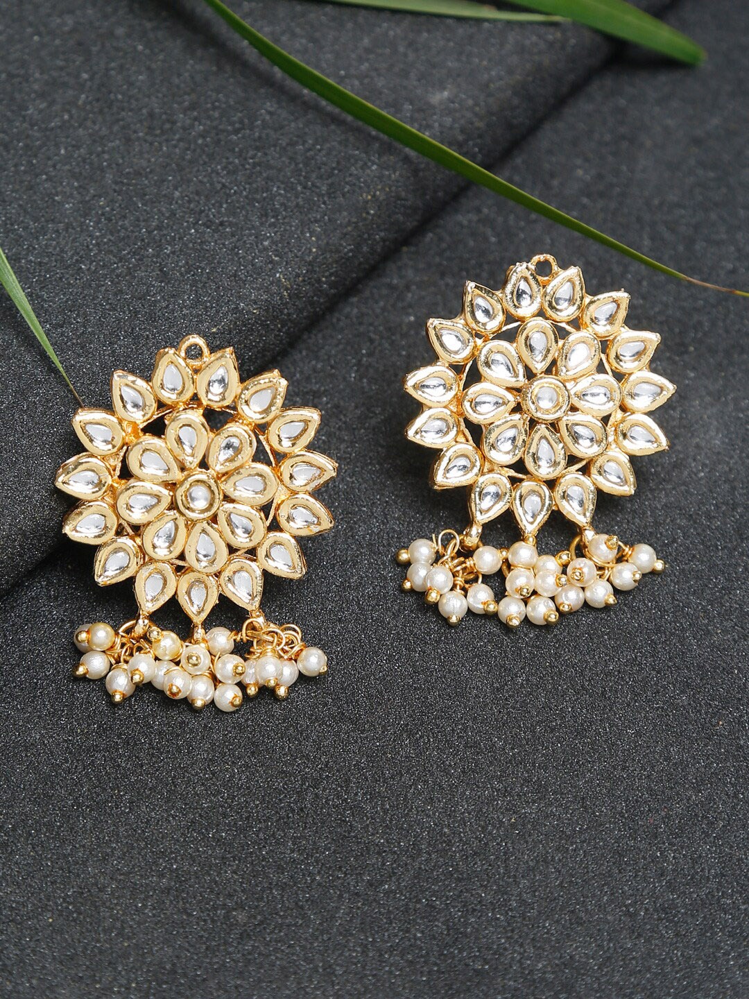 

Ruby Raang Gold-Toned Contemporary Artificial Beads Studs Earrings