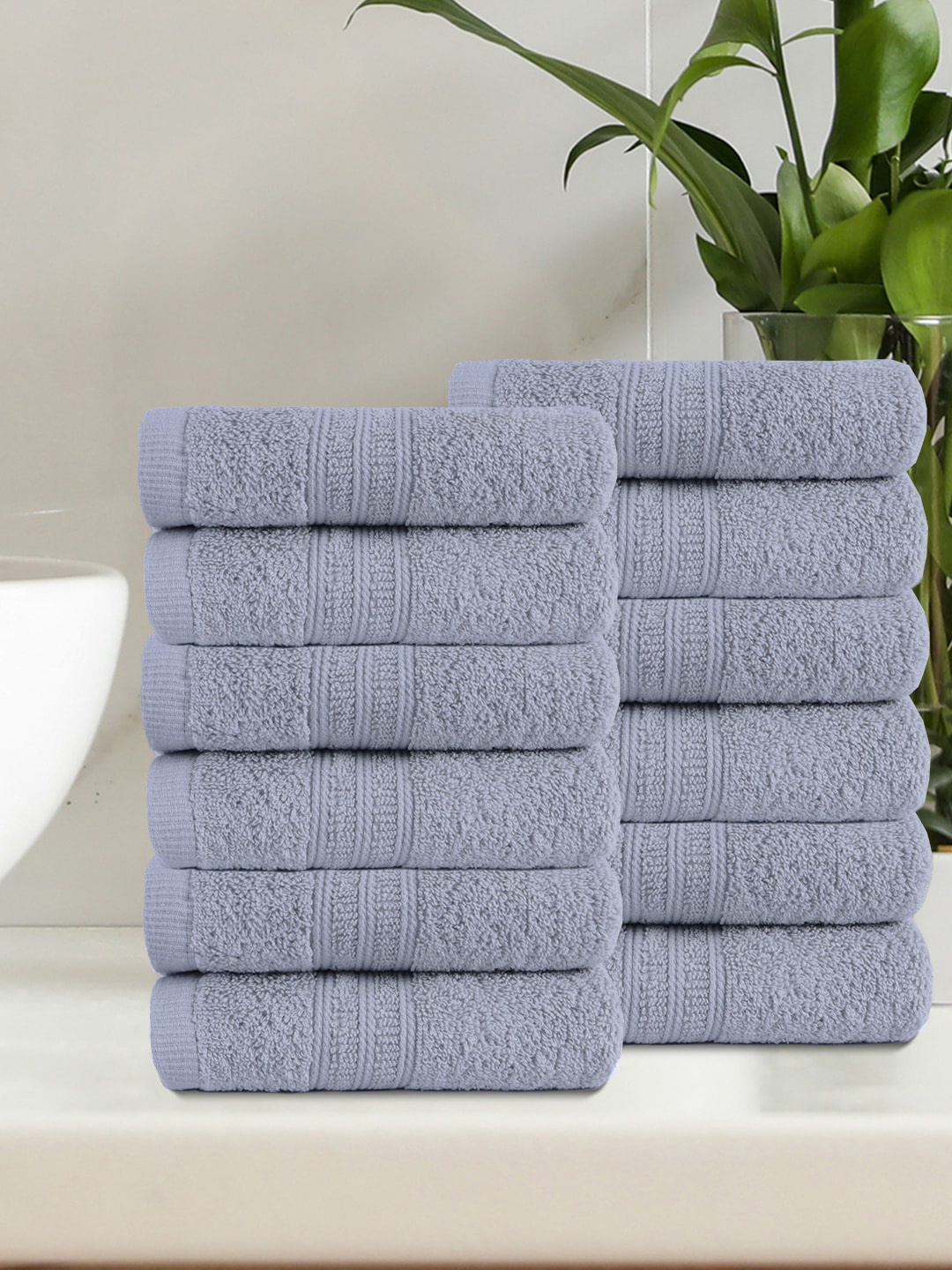 

Trident Grey 550 GSM Set of 12 Cotton Face Towel