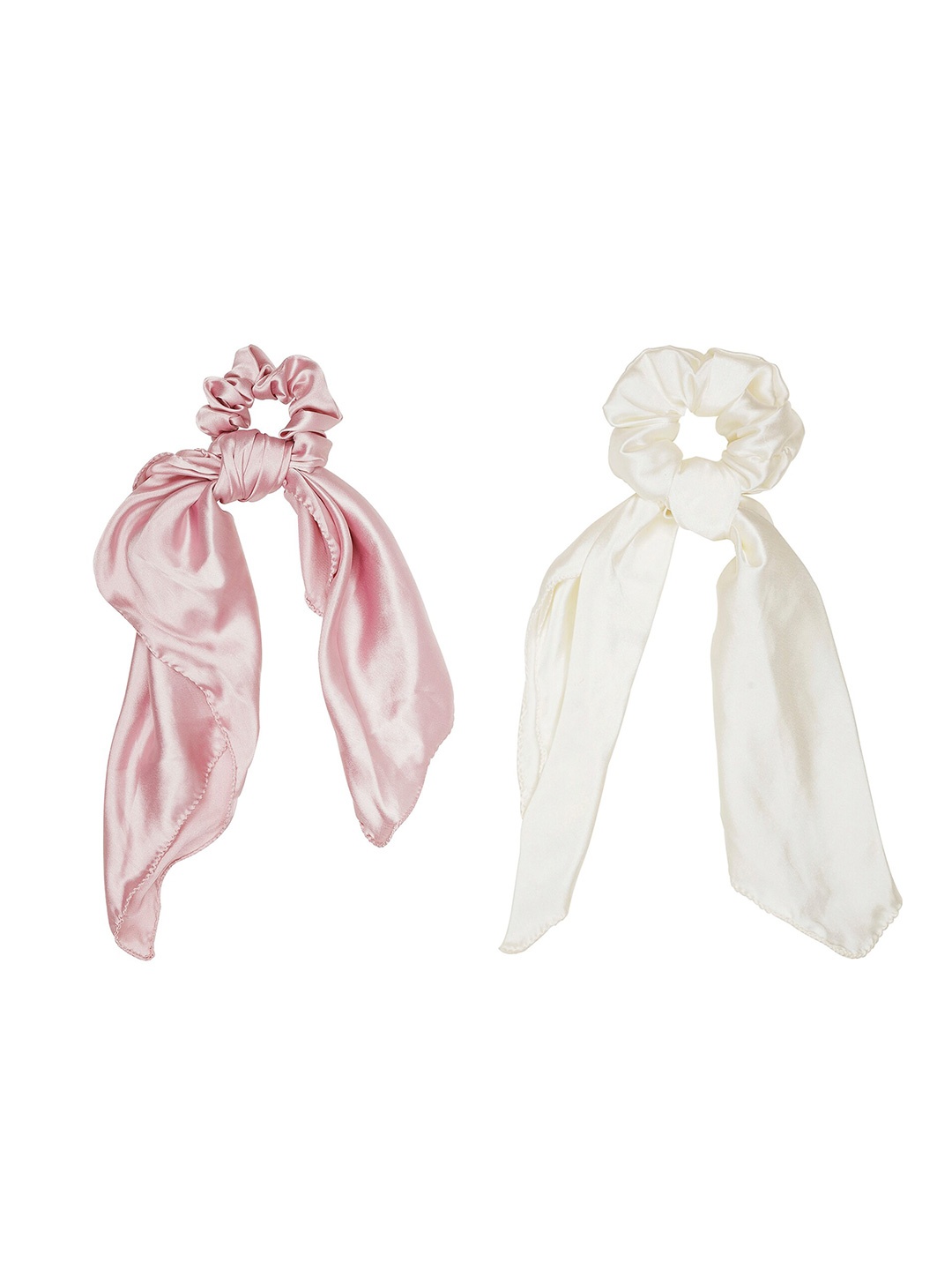 

ONE on ONE Women Pink & Off White Set of 2 Ponytail Holders
