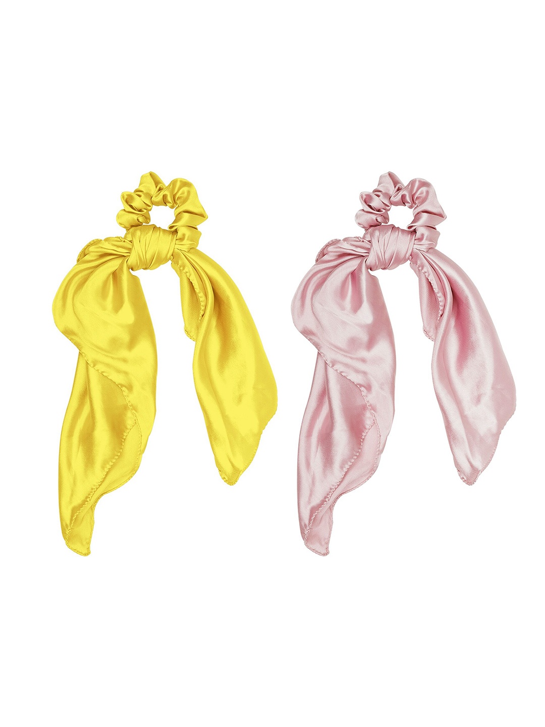 

ONE on ONE Women Pink & Yellow Set of 2 Ponytail Holders