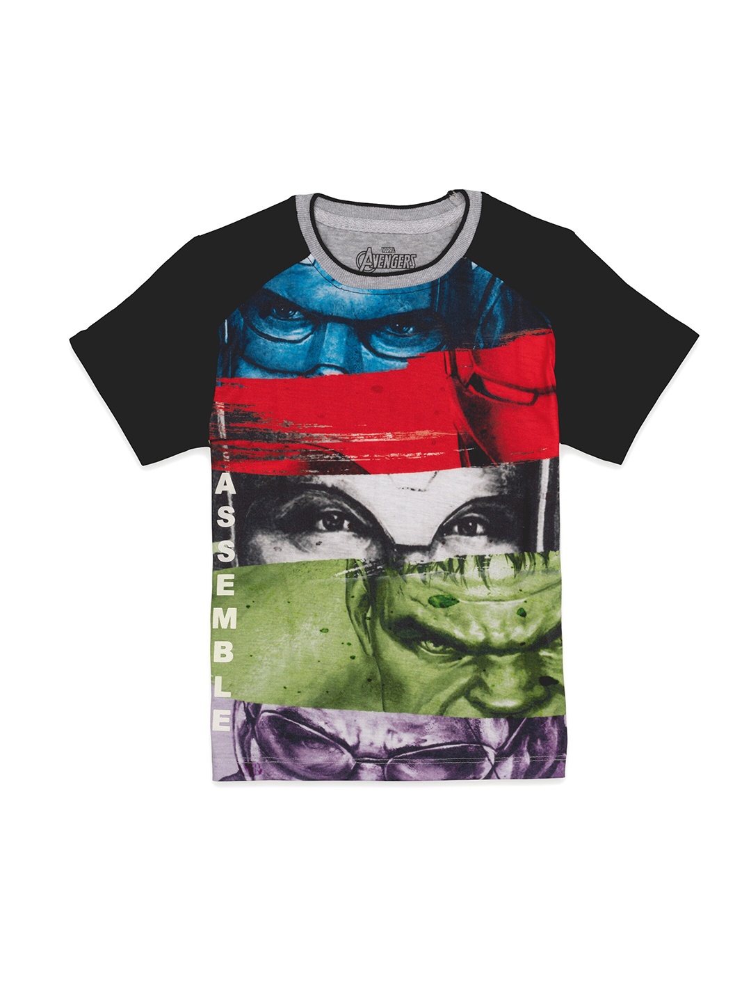 

Marvel Boys Black Avengers Printed Pure Cotton T-shirt