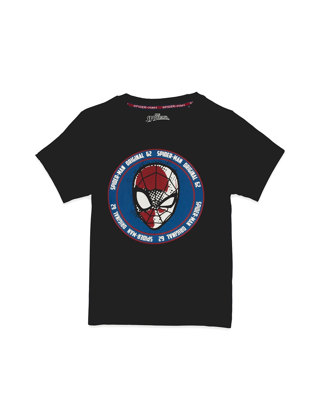 

Marvel Boys Black Blue Spider-Man Printed Cotton Pure Cotton T-shirt