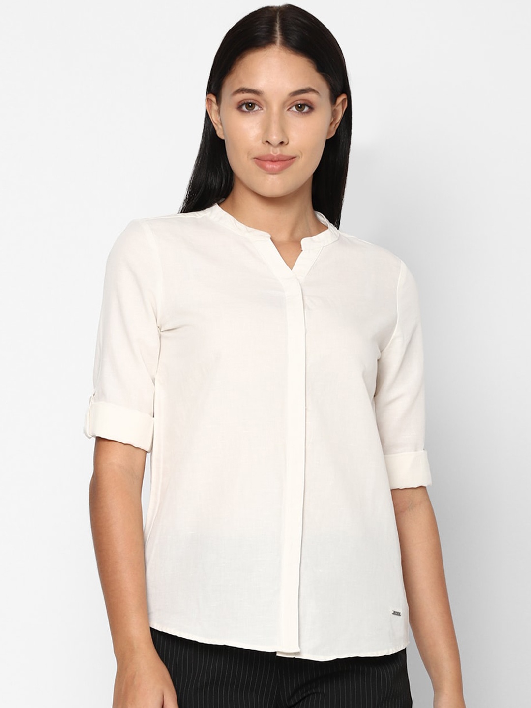 

Allen Solly Woman Women Cream-Coloured Casual Shirt