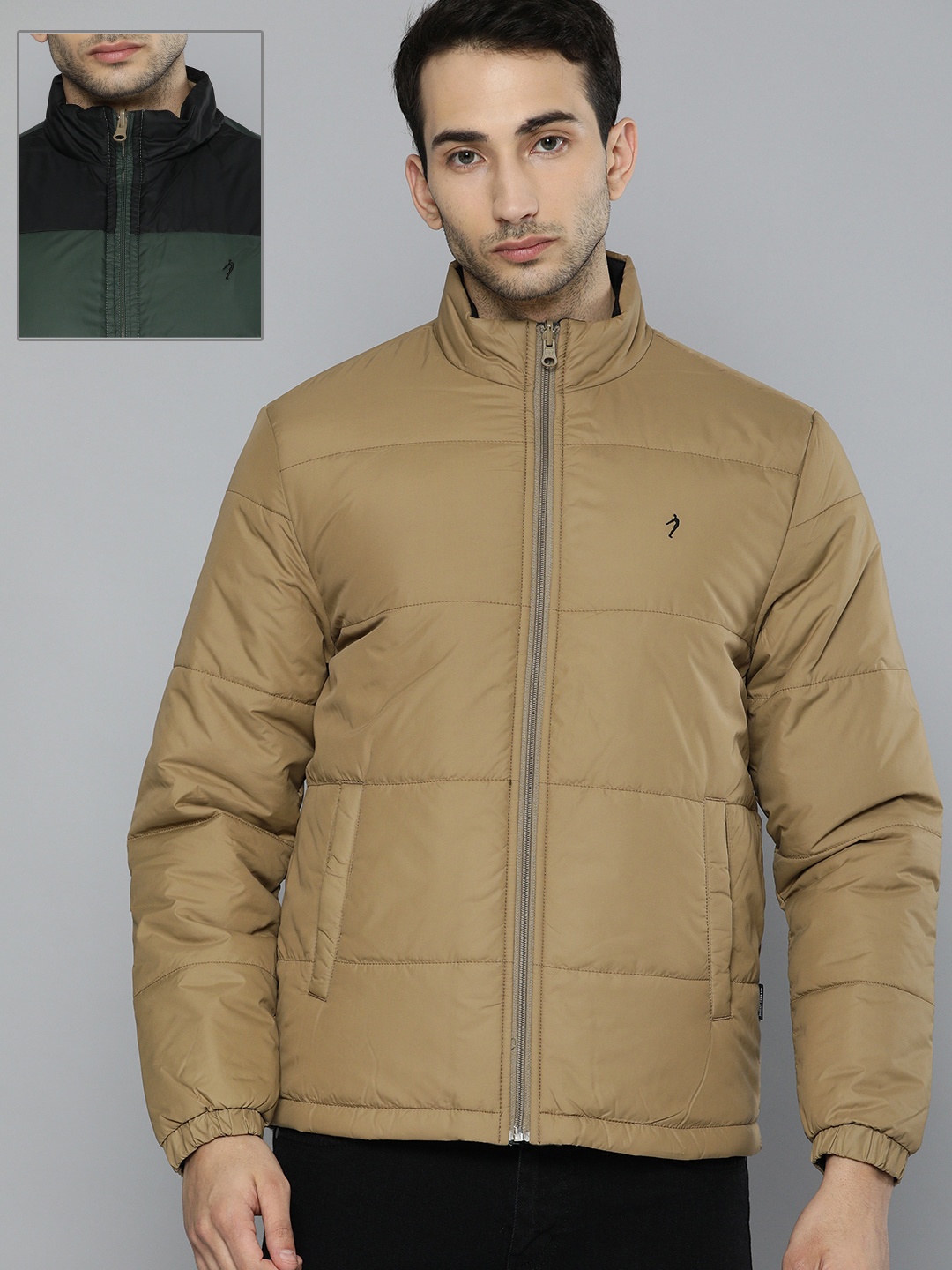 

Indian Terrain Men Beige Reversible Puffer Jacket