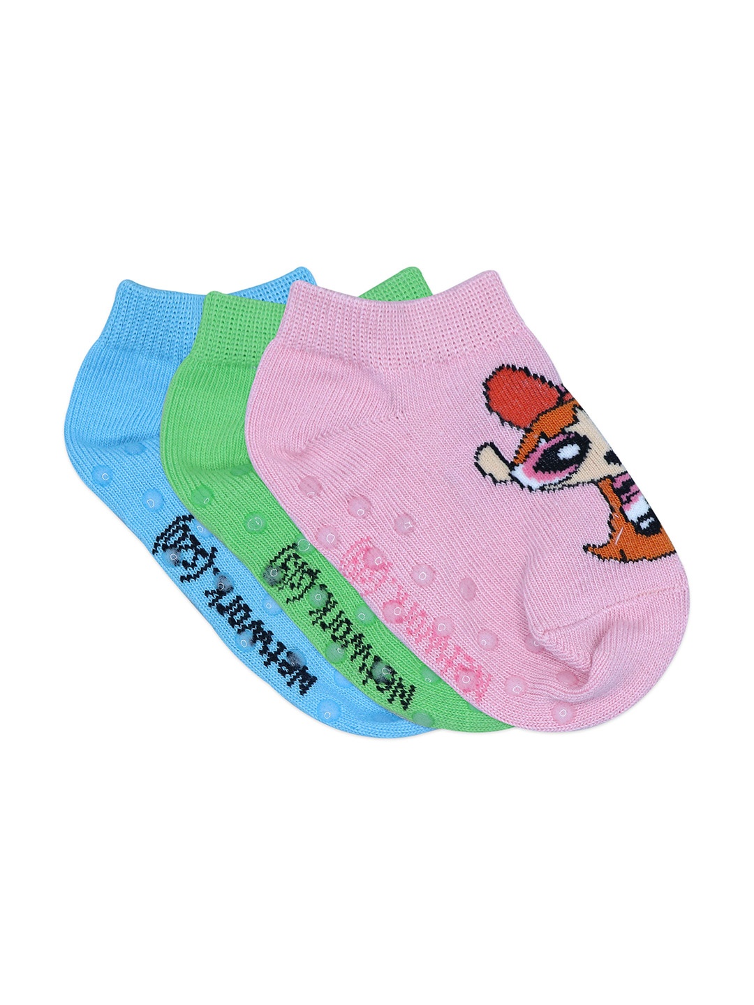 

Justice League Unisex Kids Pack Of 3 Powerpuff Girls Patterned Ankle-Length Anti-Skid Socks, Blue