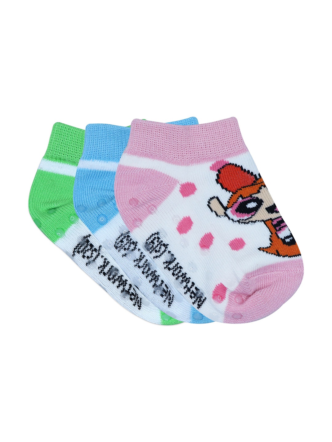 

Justice League Unisex Kids Pack Of 3 Patterned Ankle-Length Anti-Skid Socks, Pink