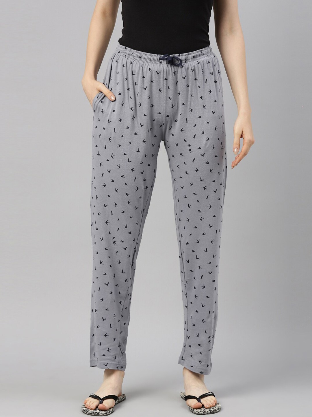 

Kryptic Women Relaxed Fit Printed Lounge Pants, Grey