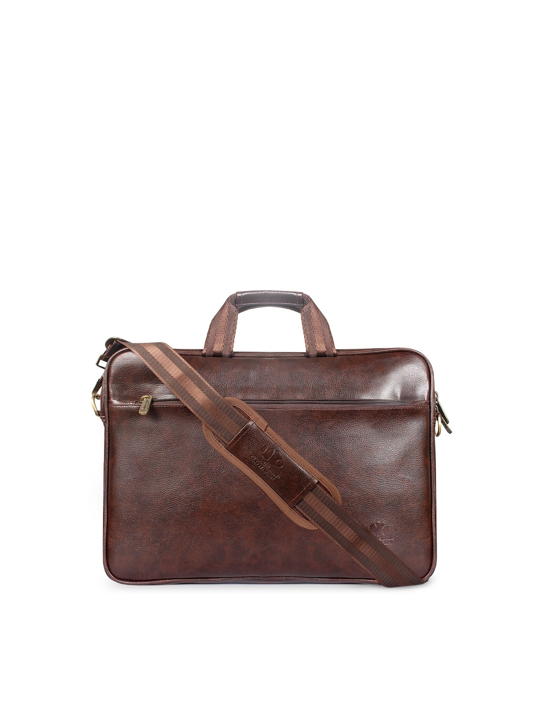 

THE CLOWNFISH Unisex Coffee Brown Textured Laptop Bag