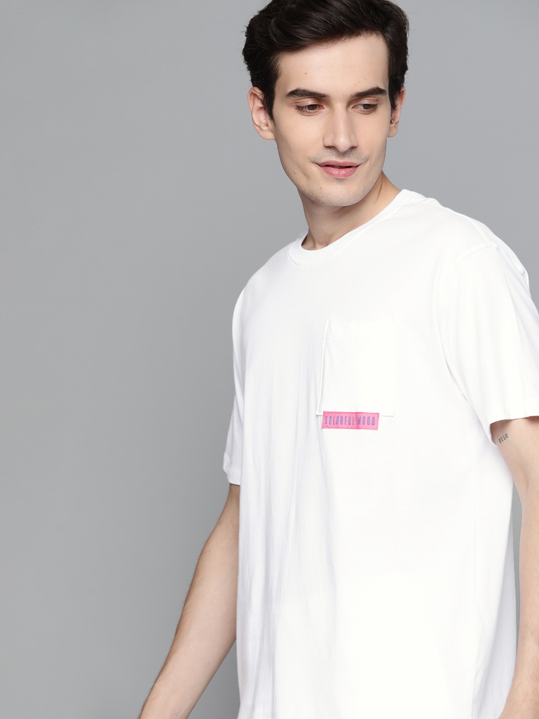 

M&H Easy Men White Pockets Pure Cotton T-shirt