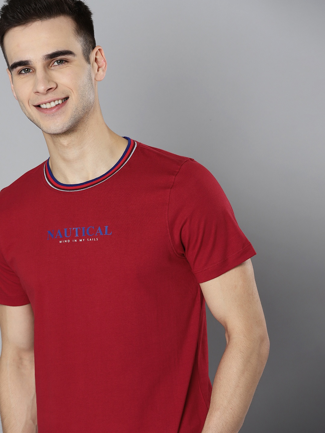 

Mast & Harbour Men Red Typography Printed Cotton T-shirt