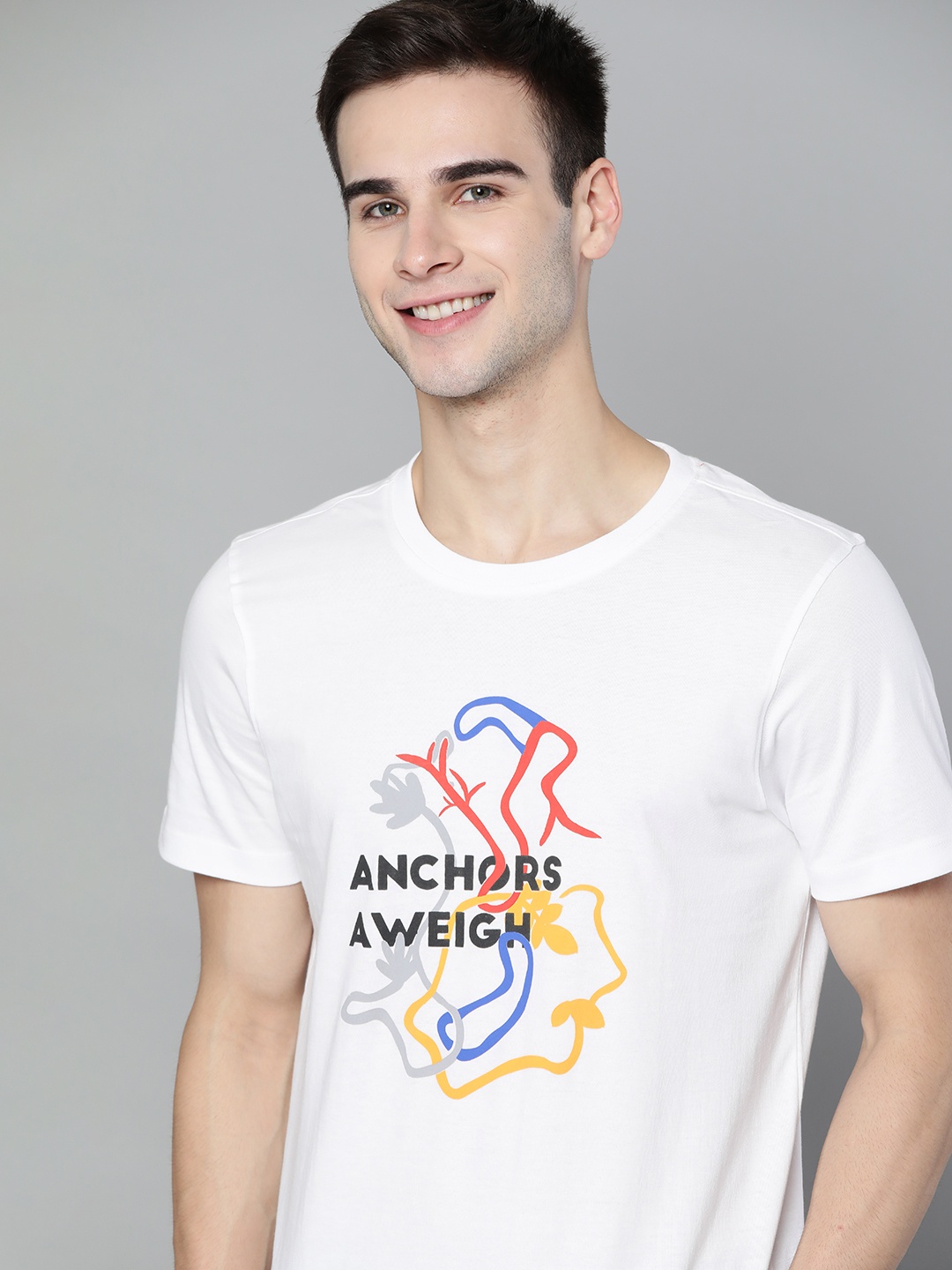 

Mast Harbour Men White Black Pure Cotton Printed Pure Cotton T-shirt
