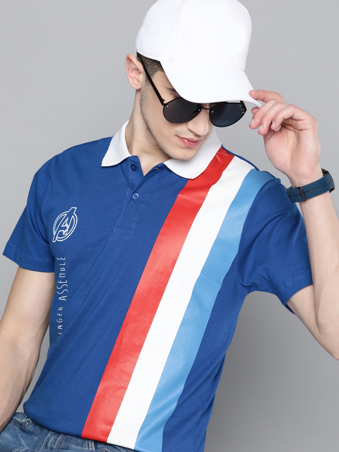 

Kook N Keech Marvel Men Blue Superman Printed Pure Cotton T-shirt