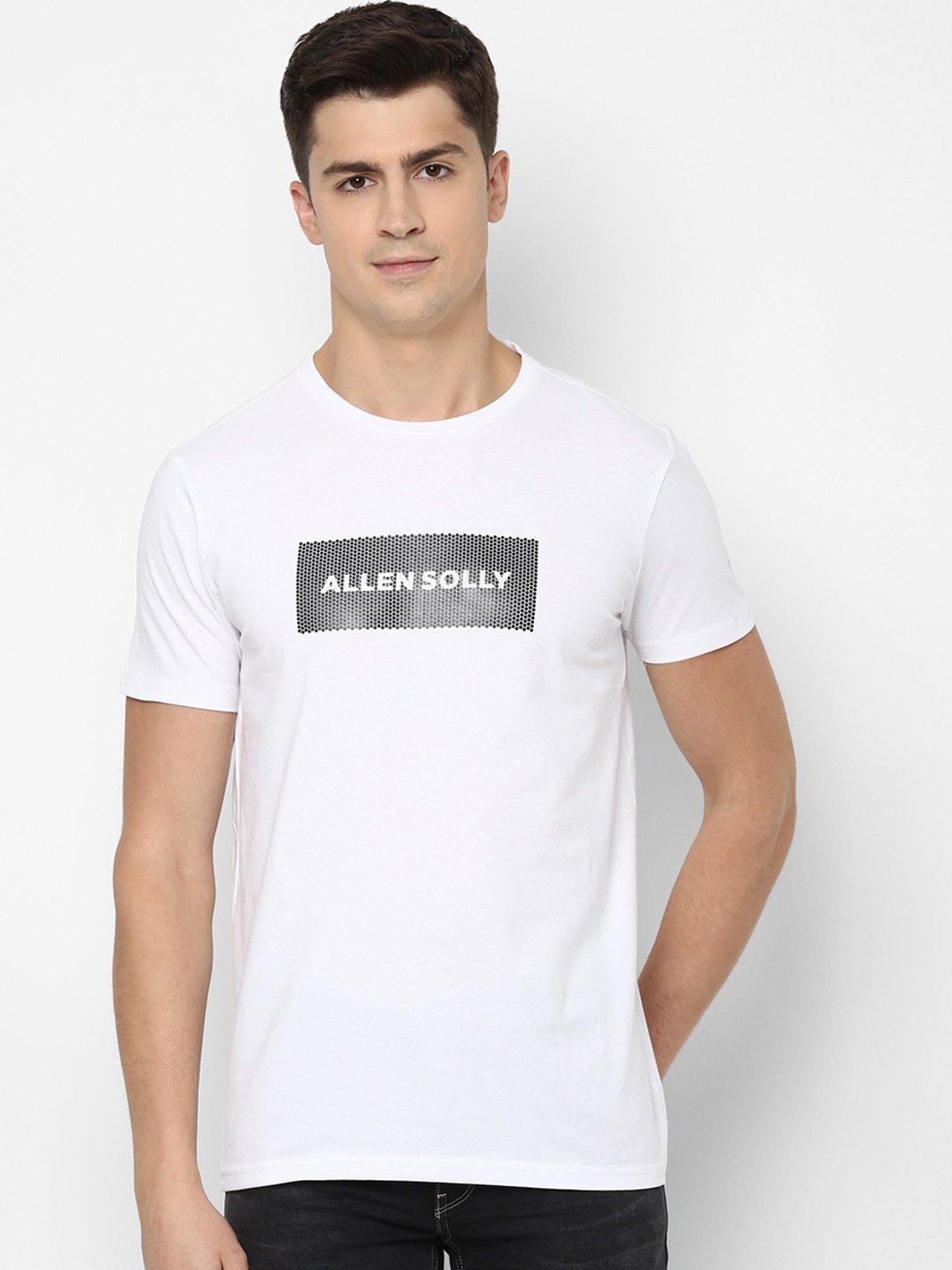 

Allen Solly Men White Brand Logo Printed T-shirt