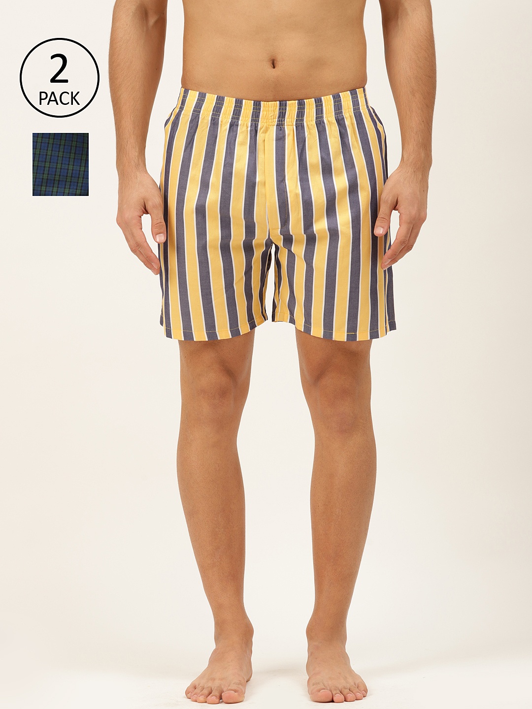 

Molly & Michel Men Pack of 2 Printed Boxers MMB003, Blue