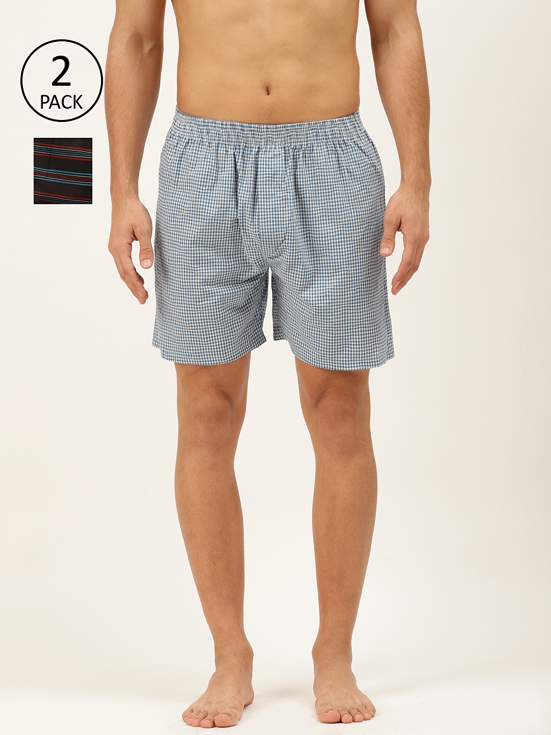 

Molly & Michel Men Pack of 2 Printed Boxers MMB002, Black