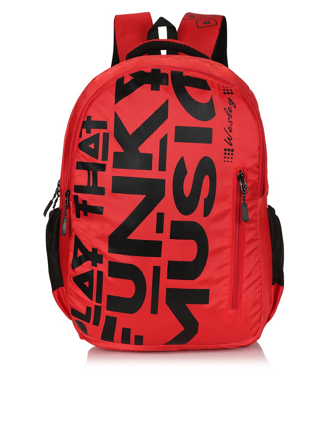 

Wesley Unisex Red & Black Printed Laptop Bag