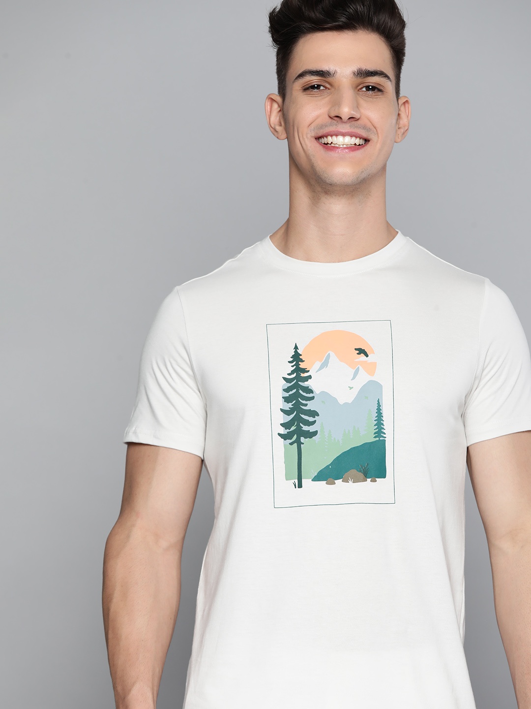 

M&H Our Water Men White Printed T-shirt