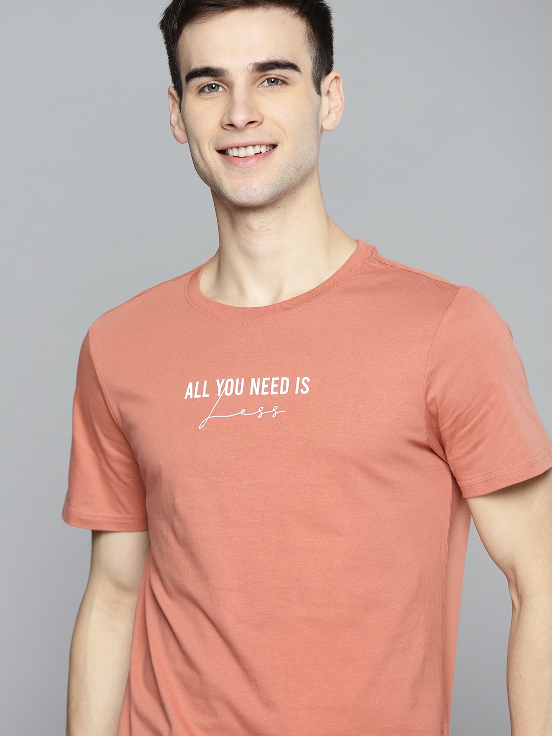 

M&H Our Water Men Brown Cotton Sustainable Typography Printed T-shirt