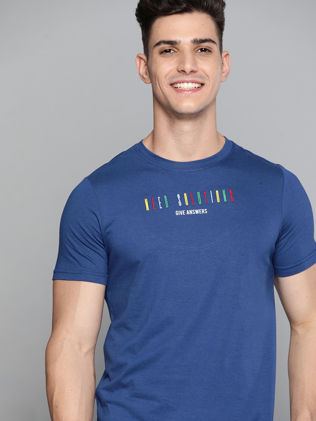 

M&H Our Water Men Blue Typography T-shirt