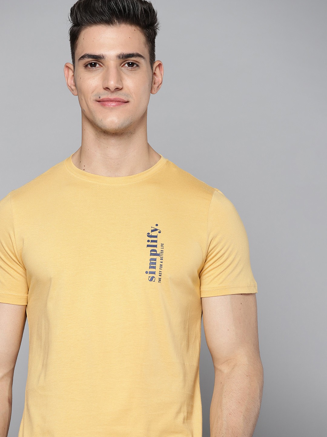 

M&H Our Water Men Yellow Typography Printed Sustainable T-shirt