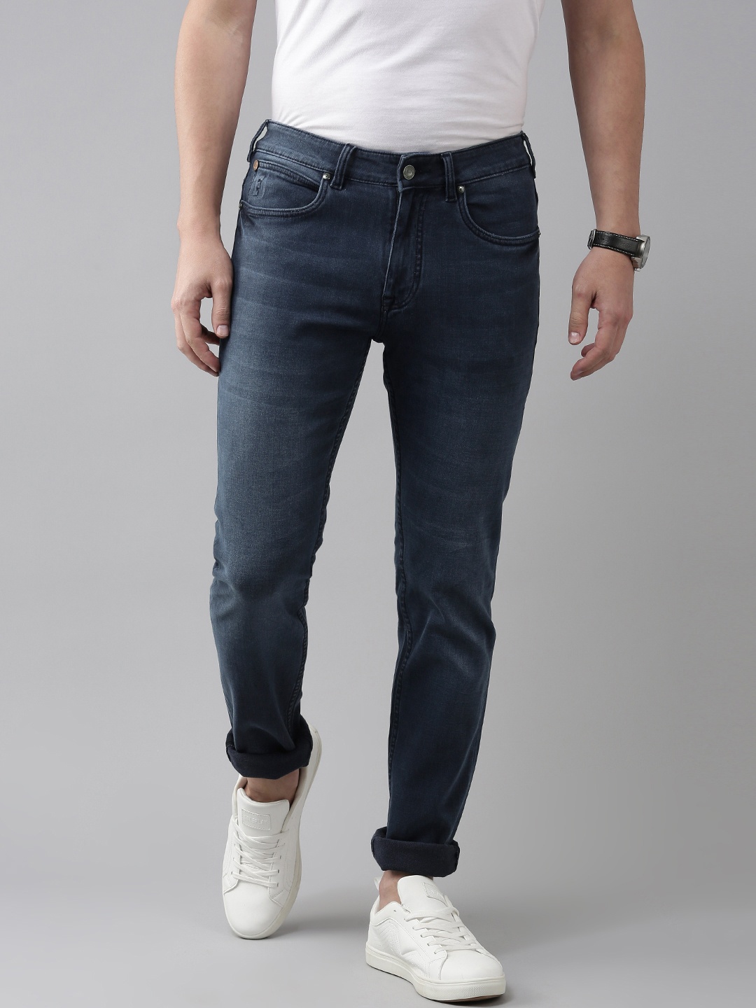 

French Connection Men Blue Slim Taper Fit Light Fade Stretchable Jeans