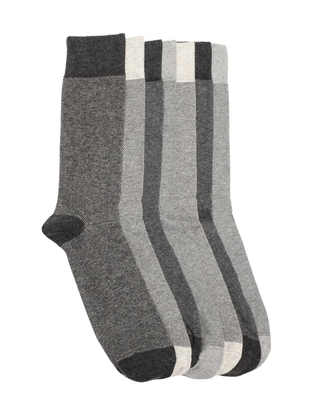 

Marks & Spencer Men Pack of 7 Grey Solid Calf Length Sustainable Socks