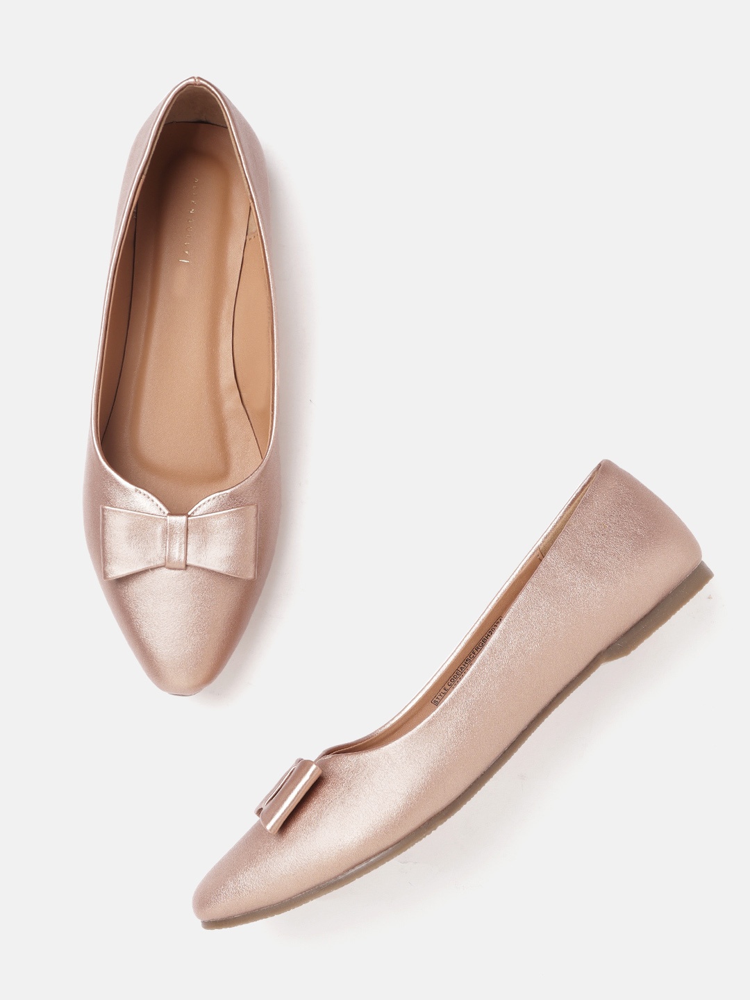 

Allen Solly Women Rose Gold-Toned Ballerinas with Bows Detail