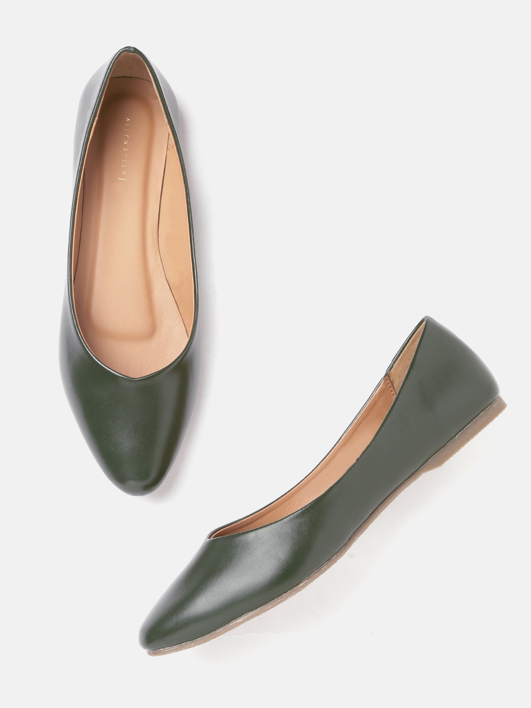 

Allen Solly Women Olive Green Solid Ballerinas