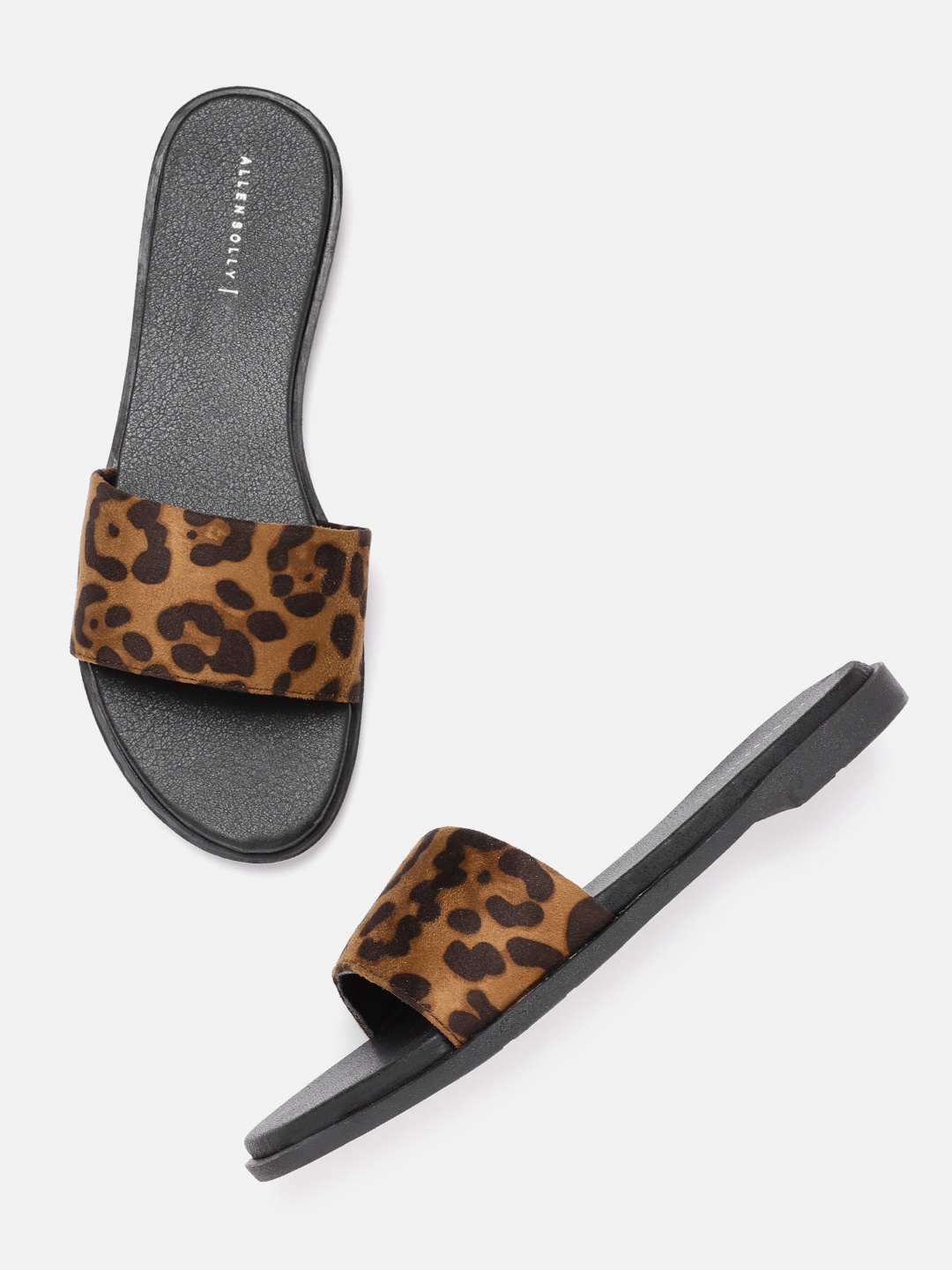 

Allen Solly Women Brown & Black Leopard Print Open Toe Flats