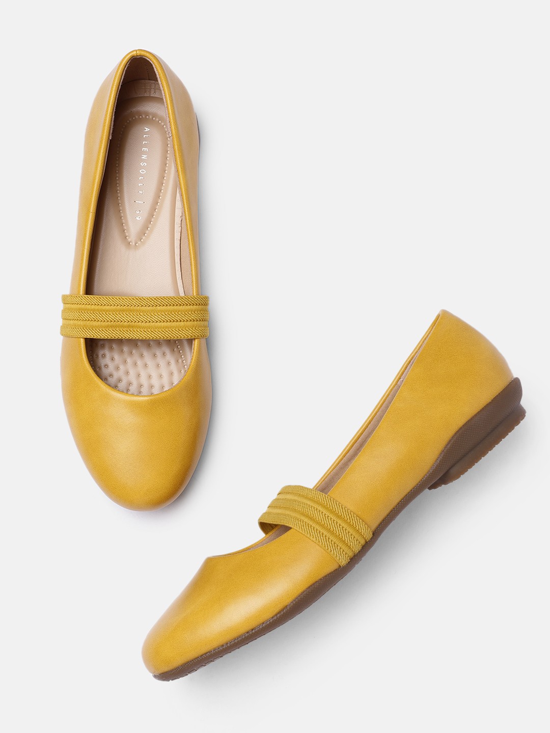 

Allen Solly Women Mustard Woven Design Ballerinas Flats
