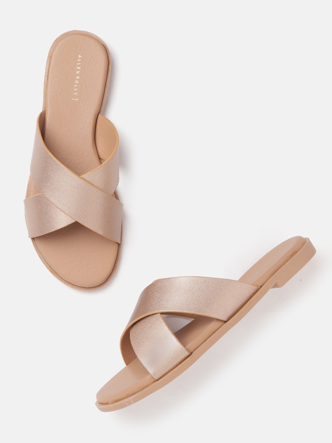 

Allen Solly Women Rose Gold-Toned Solid Open Toe Flats