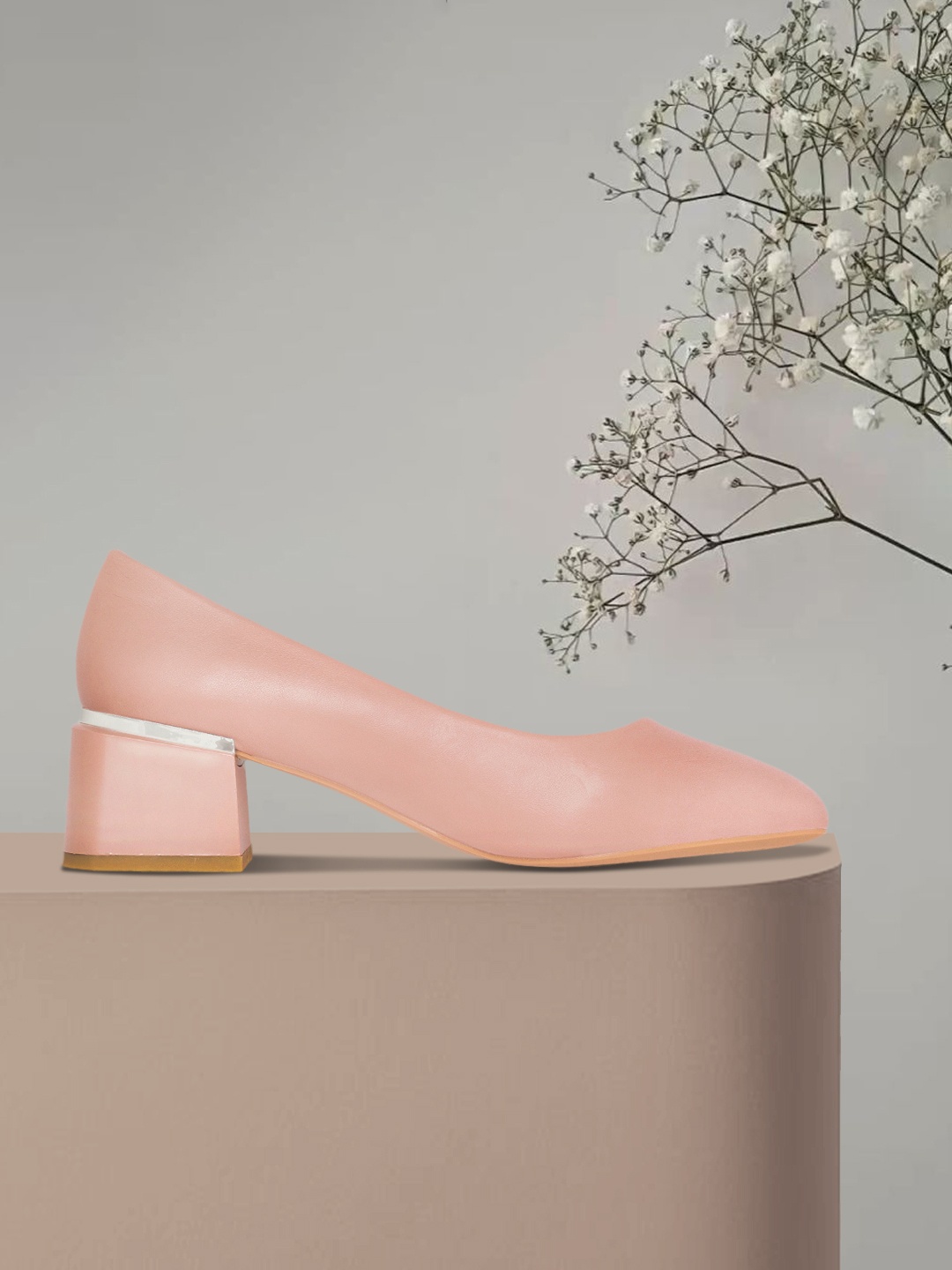 

Allen Solly Women Peach-Coloured Solid Pumps