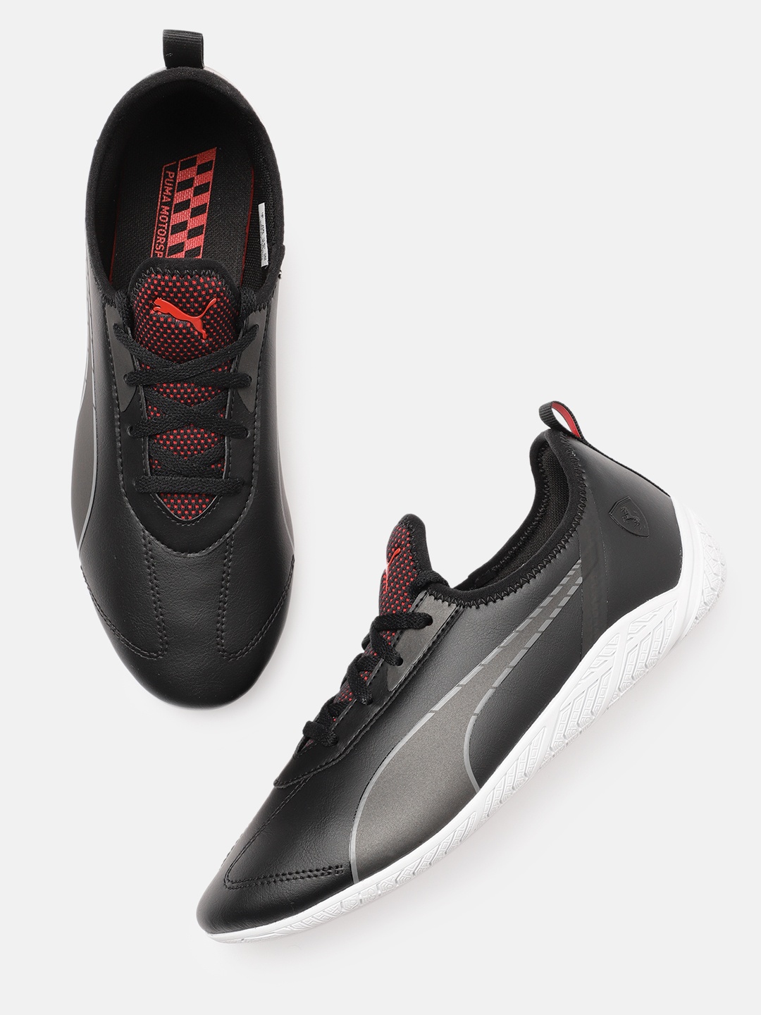 

PUMA Motorsport Women Black Printed Scuderia Ferrari Ridge Cat Sneakers