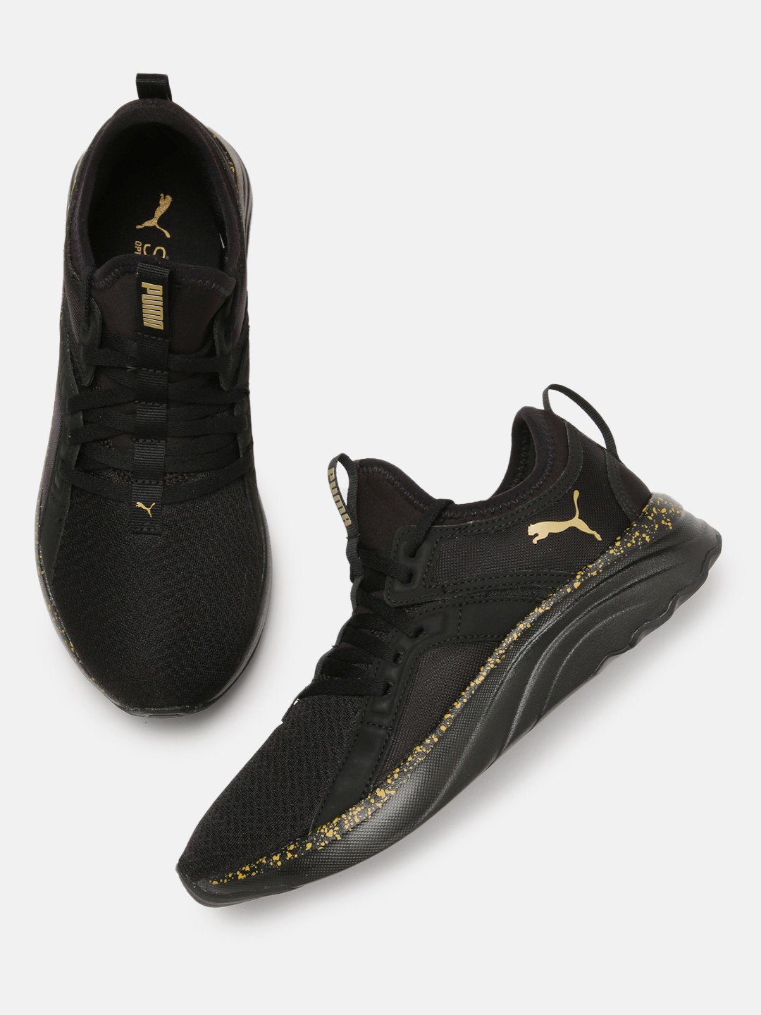 

Puma Women Black Softride Sophia Shimmer Walking Shoes