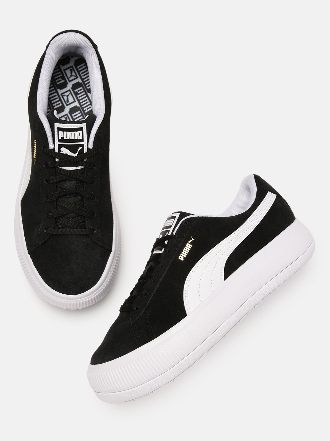 

Puma Women Black Suede Mayu Up Colourblocked Trainers