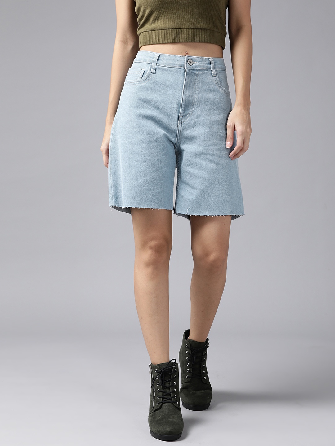 

Roadster Women Blue Relaxed Fit Denim Shorts