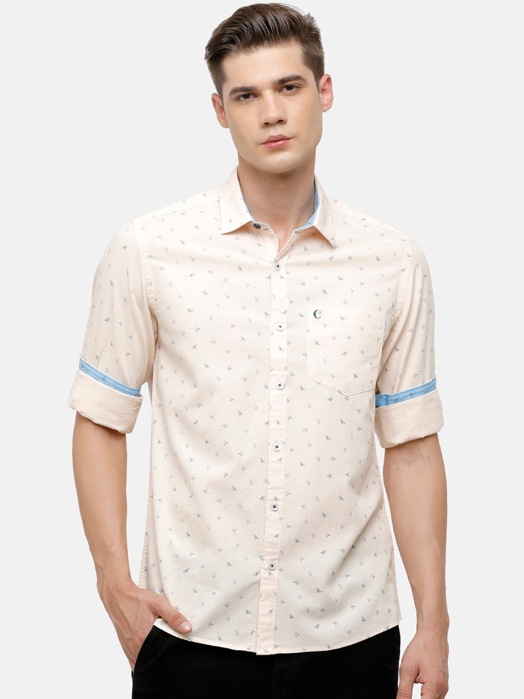 

CAVALLO by Linen Club Men Pink Printed Casual Shirt